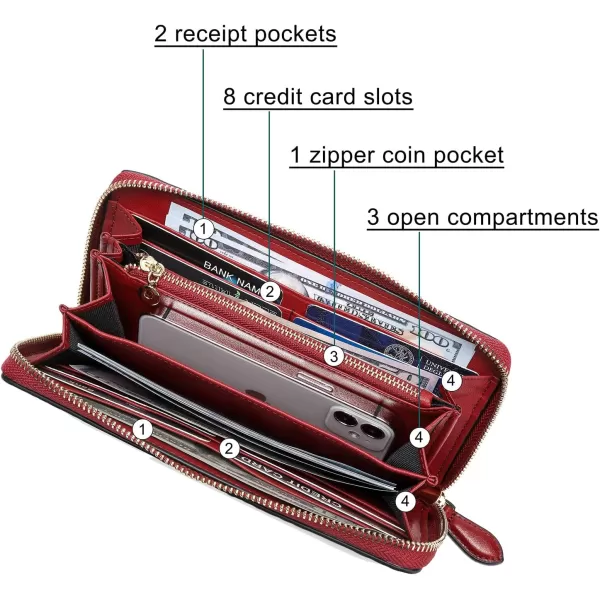 Women Leather Wallet RFID Designer crocodile Large Capacity Credit Cards Holder Organizer Phone Clutch 