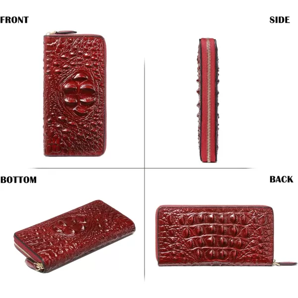 Women Leather Wallet RFID Designer crocodile Large Capacity Credit Cards Holder Organizer Phone Clutch 