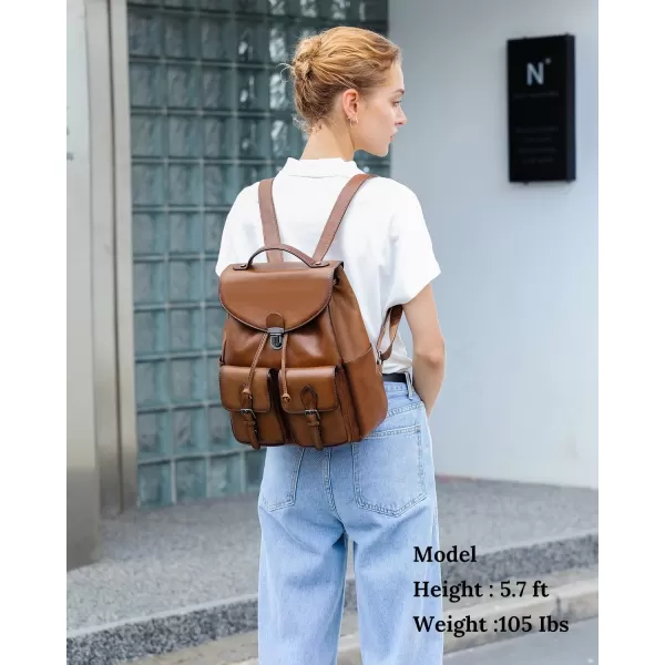 Women Vintage Genuine Leather Backpack Purse Fashion Rucksack Practical and Stylish Retro Daypack Bag  One_Size