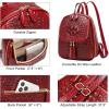 imageCOOLCY Small Crocodile Leather Backpack Purse for Women Designer Ladies Fashion BagWine Red