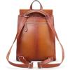 imageCOOLCY Women Real Leather Backpack Shoulder BagSorrel