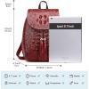 imageCOOLCY Women Small Genuine Leather Backpack Purse Crocodile Designer Bag Wine RedWine Red