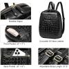 imageSmall Leather Backpack Purse for women Crocodile Designer Fashion Bag Black