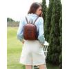 imageSmall Leather Backpack Purse for women Crocodile Designer Fashion Bag Dark Brown