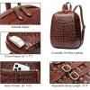 imageSmall Leather Backpack Purse for women Crocodile Designer Fashion Bag Dark Brown