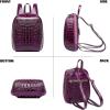imageSmall Leather Backpack Purse for women Crocodile Designer Fashion Bag Purple