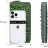 imageWomen Leather Wallet RFID Designer crocodile Large Capacity Credit Cards Holder Organizer Phone Clutch Green