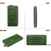 imageWomen Leather Wallet RFID Designer crocodile Large Capacity Credit Cards Holder Organizer Phone Clutch Green