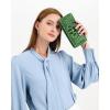 imageWomen Leather Wallet RFID Designer crocodile Large Capacity Credit Cards Holder Organizer Phone Clutch Green