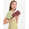 imageWomen Leather Wallet RFID Designer crocodile Large Capacity Credit Cards Holder Organizer Phone Clutch Wine