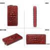 imageWomen Leather Wallet RFID Designer crocodile Large Capacity Credit Cards Holder Organizer Phone Clutch Wine