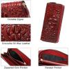 imageWomen Leather Wallet RFID Designer crocodile Large Capacity Credit Cards Holder Organizer Phone Clutch Wine