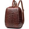 imageSmall Leather Backpack Purse for women Crocodile Designer Fashion Bag Dark Brown