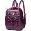 imageSmall Leather Backpack Purse for women Crocodile Designer Fashion Bag Purple