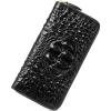 imageWomen Leather Wallet RFID Designer crocodile Large Capacity Credit Cards Holder Organizer Phone Clutch Black