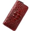 imageWomen Leather Wallet RFID Designer crocodile Large Capacity Credit Cards Holder Organizer Phone Clutch Wine