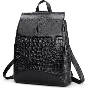 imageCOOLCY Women Real Leather Backpack Shoulder BagBlack2