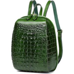 imageSmall Leather Backpack Purse for women Crocodile Designer Fashion Bag Green