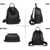 imageCOOLCY Genuine Leather Backpack Purse for Women Multifunctional Elegant Daypack for ladies Black SmallBlack
