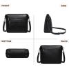 imageCOOLCY Genuine Leather Crossbody Bags for Women Purses and Handbags for Ladies with Multiple Pockets Shoulder Satchel BagBlack