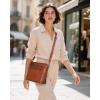 imageCOOLCY Genuine Leather Crossbody Bags for Women Purses and Handbags for Ladies with Multiple Pockets Shoulder Satchel BagBrown