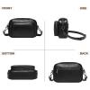 imageCOOLCY Genuine Leather Crossbody Bags for Women Small Purses and Handbags Vintage Ladies Shoulder Satchel Bag 2 styles strapsBlack