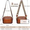 imageCOOLCY Genuine Leather Crossbody Bags for Women Small Purses and Handbags Vintage Ladies Shoulder Satchel Bag 2 styles strapsBrown