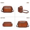 imageCOOLCY Genuine Leather Crossbody Bags for Women Small Purses and Handbags Vintage Ladies Shoulder Satchel Bag 2 styles strapsBrown