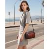 imageCOOLCY Genuine Leather Crossbody Bags for Women Small Purses and Handbags Vintage Ladies Shoulder Satchel Bag 2 styles strapsCoffee
