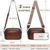 imageCOOLCY Genuine Leather Crossbody Bags for Women Small Purses and Handbags Vintage Ladies Shoulder Satchel Bag 2 styles strapsCoffee