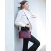 imageCOOLCY Genuine Leather Purses for Women Crocodile Crossbody Small Satchel Bag Designer Shoulder Handbags for LadiesPurple