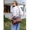 imageWomen Genuine Leather Handbags vintage purses Top Handle Satchel and tote Crossbody Shoulder bagsVintage Coffee