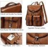 imageWomen Vintage Genuine Leather Backpack Purse Fashion Rucksack Practical and Stylish Retro Daypack Bag Coffee OneSizeBrown