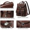 imageWomen Vintage Genuine Leather Backpack Purse Fashion Rucksack Practical and Stylish Retro Daypack Bag Coffee OneSizeCoffee