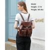 imageWomen Vintage Genuine Leather Backpack Purse Fashion Rucksack Practical and Stylish Retro Daypack Bag Coffee OneSizeCoffee
