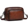 imageCOOLCY Genuine Leather Crossbody Bags for Women Small Purses and Handbags Vintage Ladies Shoulder Satchel Bag 2 styles strapsCoffee