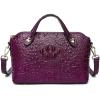 imageCOOLCY Genuine Leather Purses for Women Crocodile Crossbody Small Satchel Bag Designer Shoulder Handbags for LadiesPurple