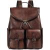 imageWomen Vintage Genuine Leather Backpack Purse Fashion Rucksack Practical and Stylish Retro Daypack Bag Coffee OneSizeCoffee