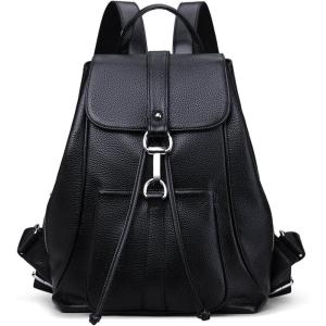 imageCOOLCY New vintage Women Real Genuine Leather Backpack Purse SchoolBag