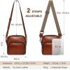 imageCOOLCY Genuine Leather Crossbody Bags for Women Purses and Handbags Vintage Shoulder Satchel Bag with 2 Adjustable StrapsBrown