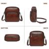 imageCOOLCY Genuine Leather Crossbody Bags for Women Purses and Handbags Vintage Shoulder Satchel Bag with 2 Adjustable StrapsCoffee
