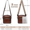 imageCOOLCY Genuine Leather Crossbody Bags for Women Purses and Handbags Vintage Shoulder Satchel Bag with 2 Adjustable StrapsCoffee