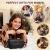 imageGenuine Leather Crossbody Purses Bag for WomenTravel Casual Handbag Small Shoulder Cross body Purse with Two StrapsBlack