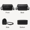 imageGenuine Leather Crossbody Purses Bag for WomenTravel Casual Handbag Small Shoulder Cross body Purse with Two StrapsBlack