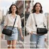 imageGenuine Leather Crossbody Purses Bag for WomenTravel Casual Handbag Small Shoulder Cross body Purse with Two StrapsBlack
