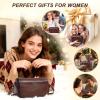 imageGenuine Leather Crossbody Purses Bag for WomenTravel Casual Handbag Small Shoulder Cross body Purse with Two StrapsCoffee