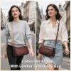 imageGenuine Leather Crossbody Purses Bag for WomenTravel Casual Handbag Small Shoulder Cross body Purse with Two StrapsCoffee