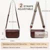 imageGenuine Leather Crossbody Purses Bag for WomenTravel Casual Handbag Small Shoulder Cross body Purse with Two StrapsCoffee