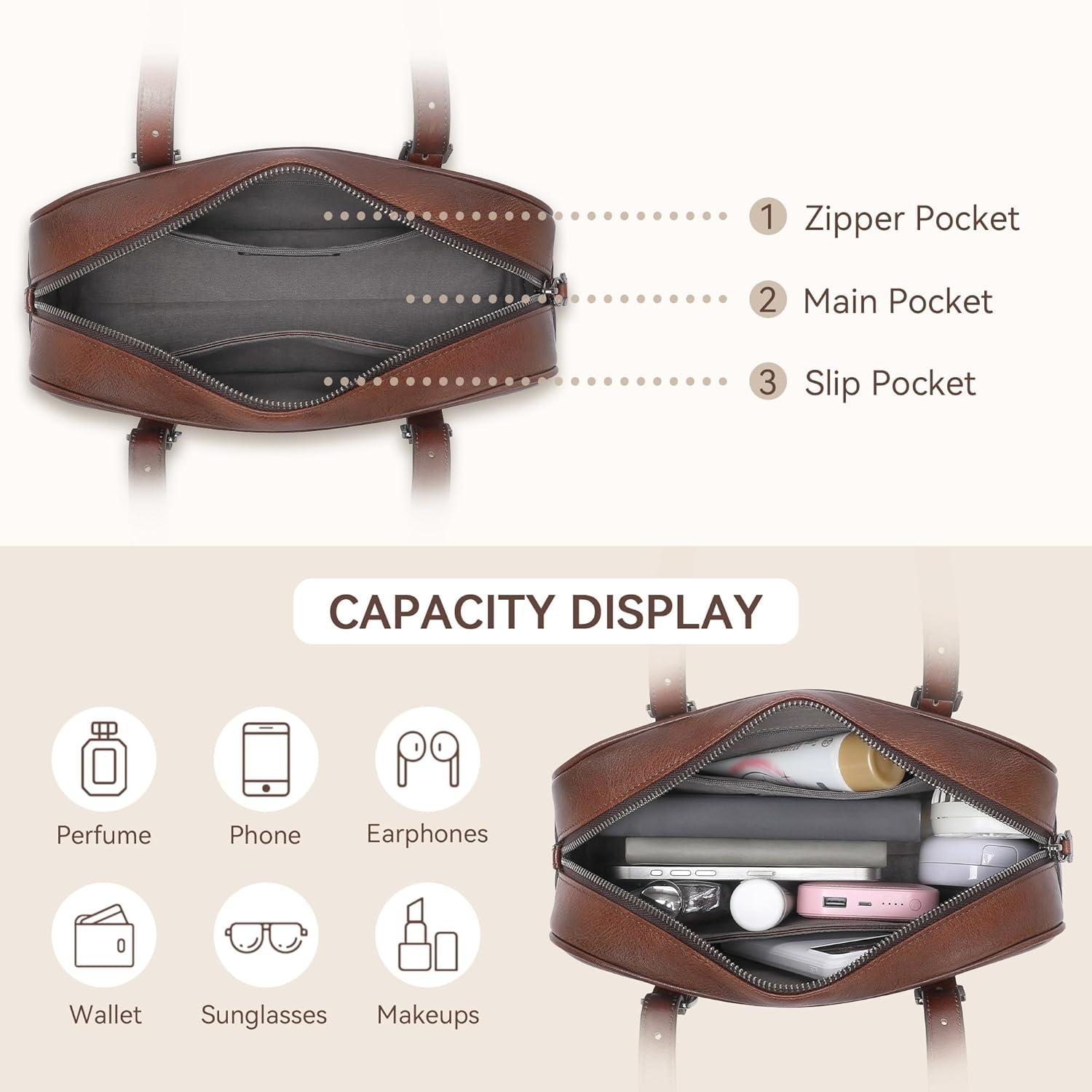 image:imageLeather Shoulder Bag Genuine Leather Purses for Women Trendy HandbagsVintage Hobo Clutch Bags for Work Travel Daily UseCoffee