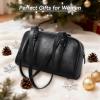 image:imageLeather Shoulder Bag Genuine Leather Purses for Women Trendy HandbagsVintage Hobo Clutch Bags for Work Travel Daily UseBlack
